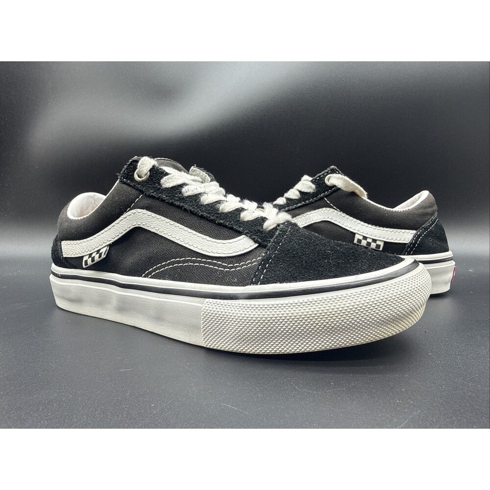 Vans Old Skool Mens Size 5.5 Black White Athletic Skateboard Shoes Sneakers